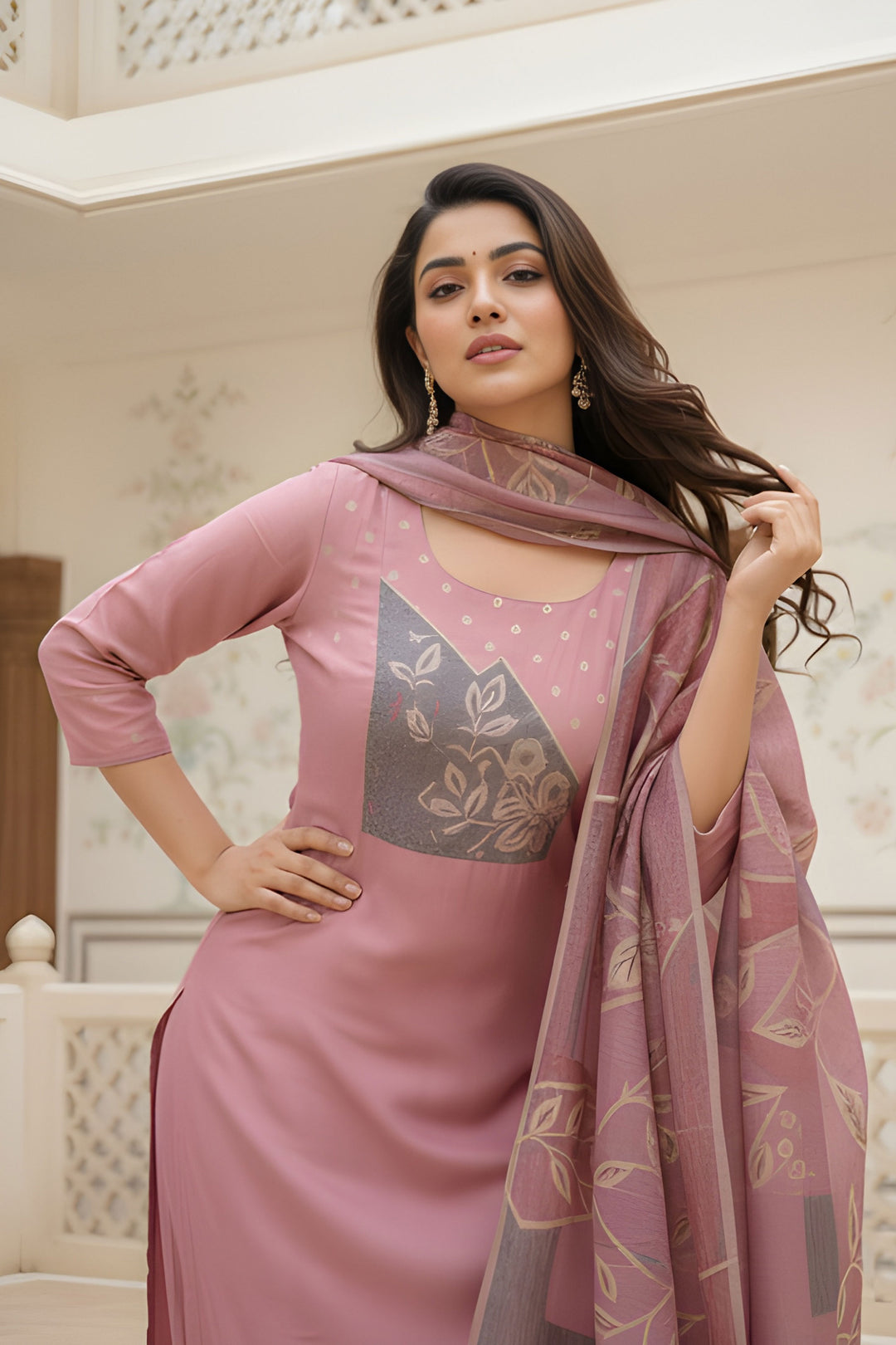 Pink Color Art Silk Fabric Engaging Readymade Salwar Suit | Buy Online India