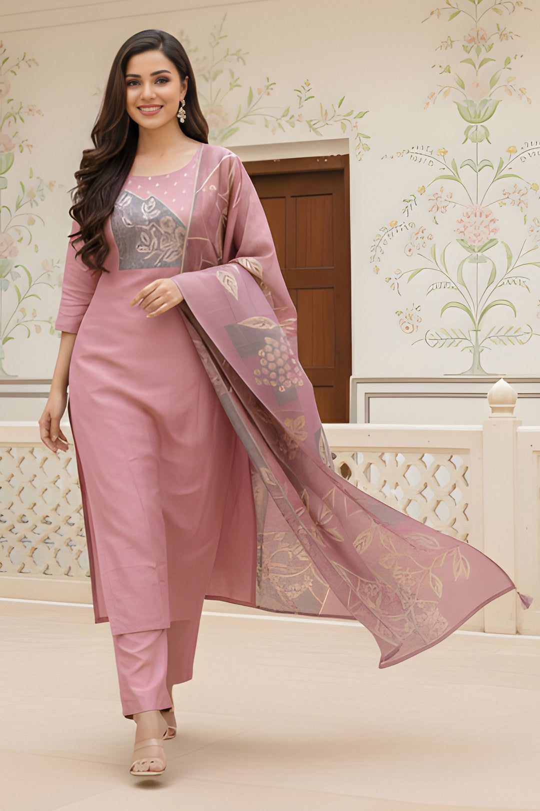 Pink Color Art Silk Fabric Engaging Readymade Salwar Suit | Buy Online India