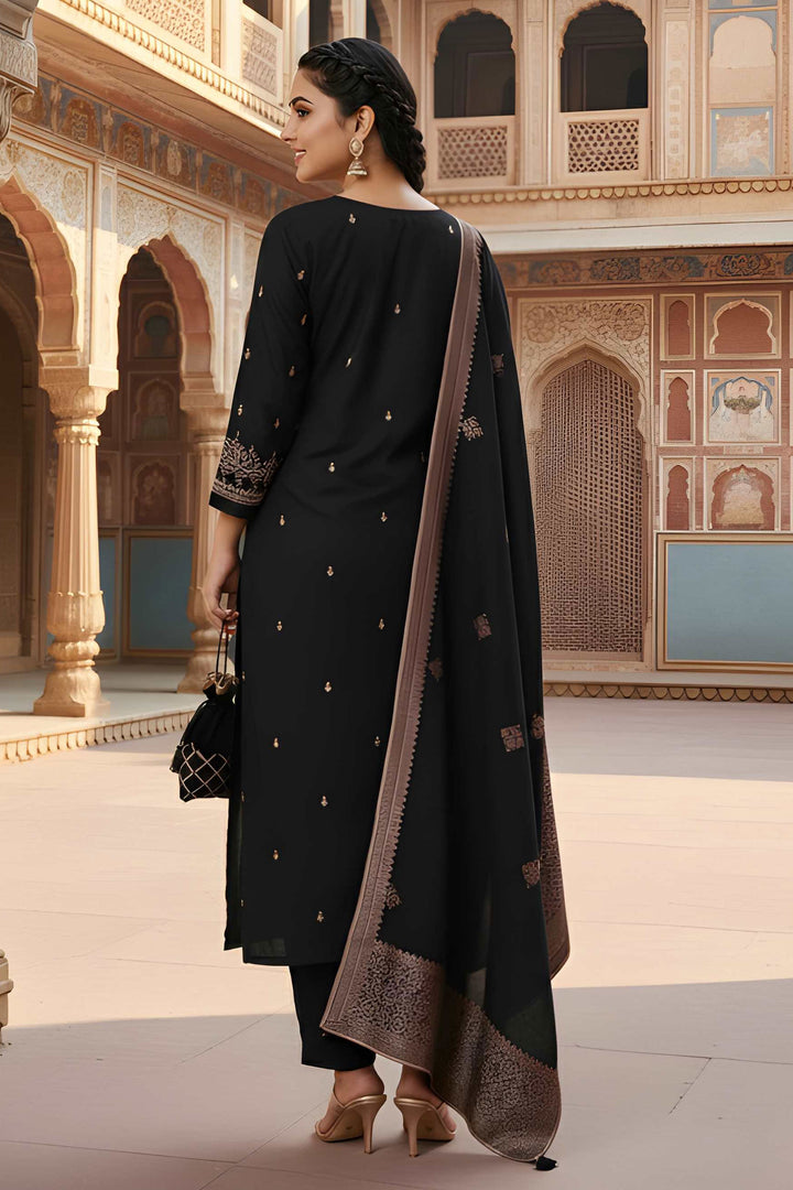 Incredible Art Silk Fabric Black Color Readymade Salwar Suit | Buy Online India