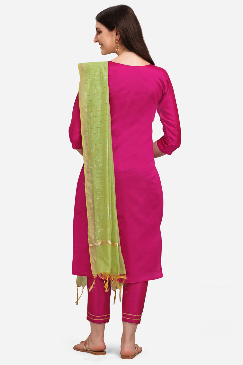 Rani Color Sober Readymade Salwar Suit In Cotton Silk Fabric | Buy Online India
