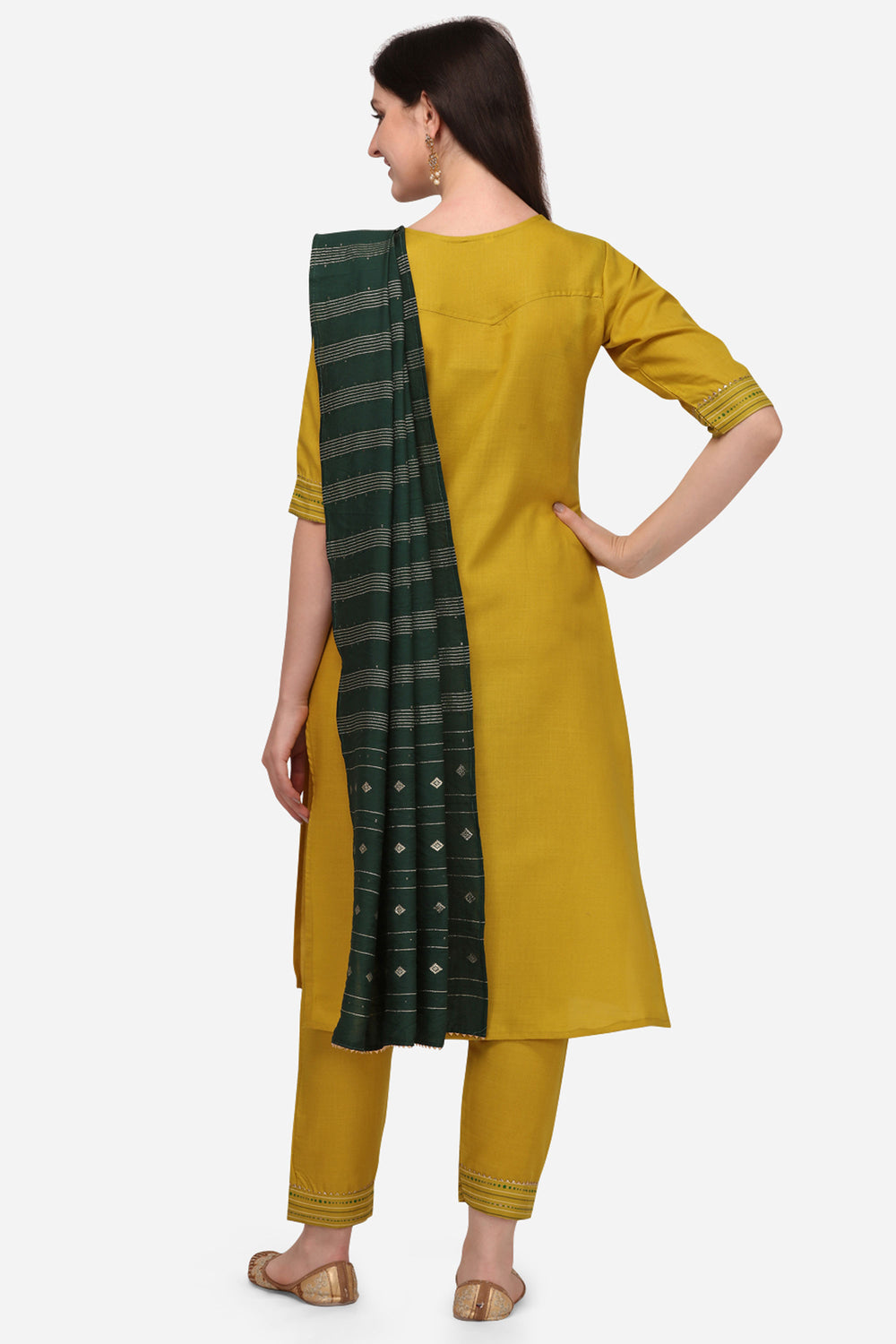 Excellent Cotton Fabric Yellow Color Readymade Salwar Suit | Buy Online India
