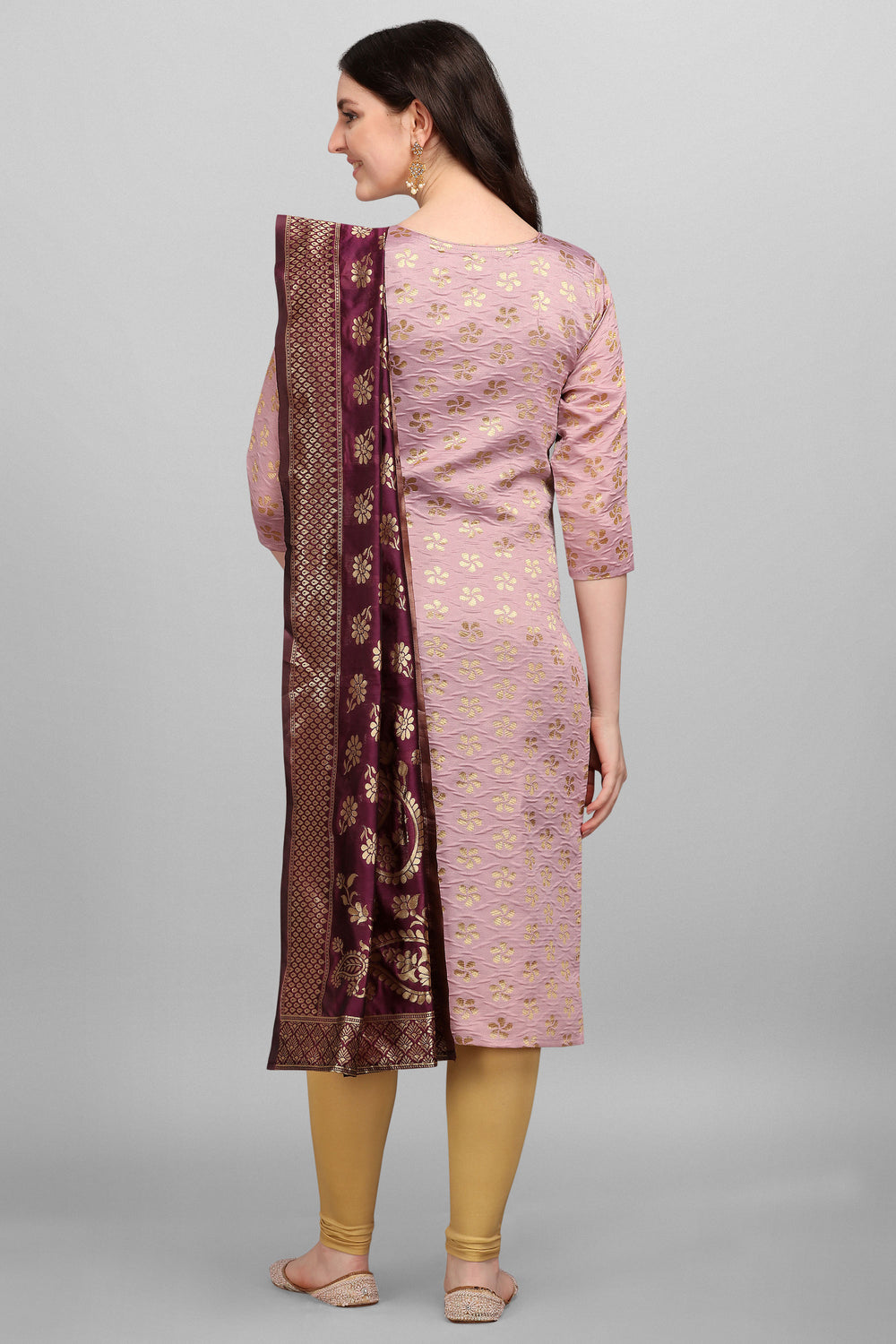 Pink Color Cotton Silk Fabric Stunning Readymade Kurti With Dupatta | Buy Online India