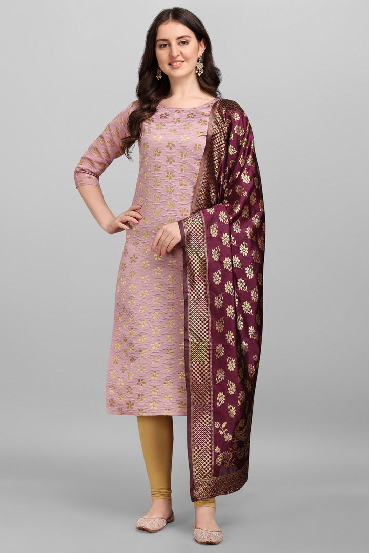 Pink Color Cotton Silk Fabric Stunning Readymade Kurti With Dupatta | Buy Online India
