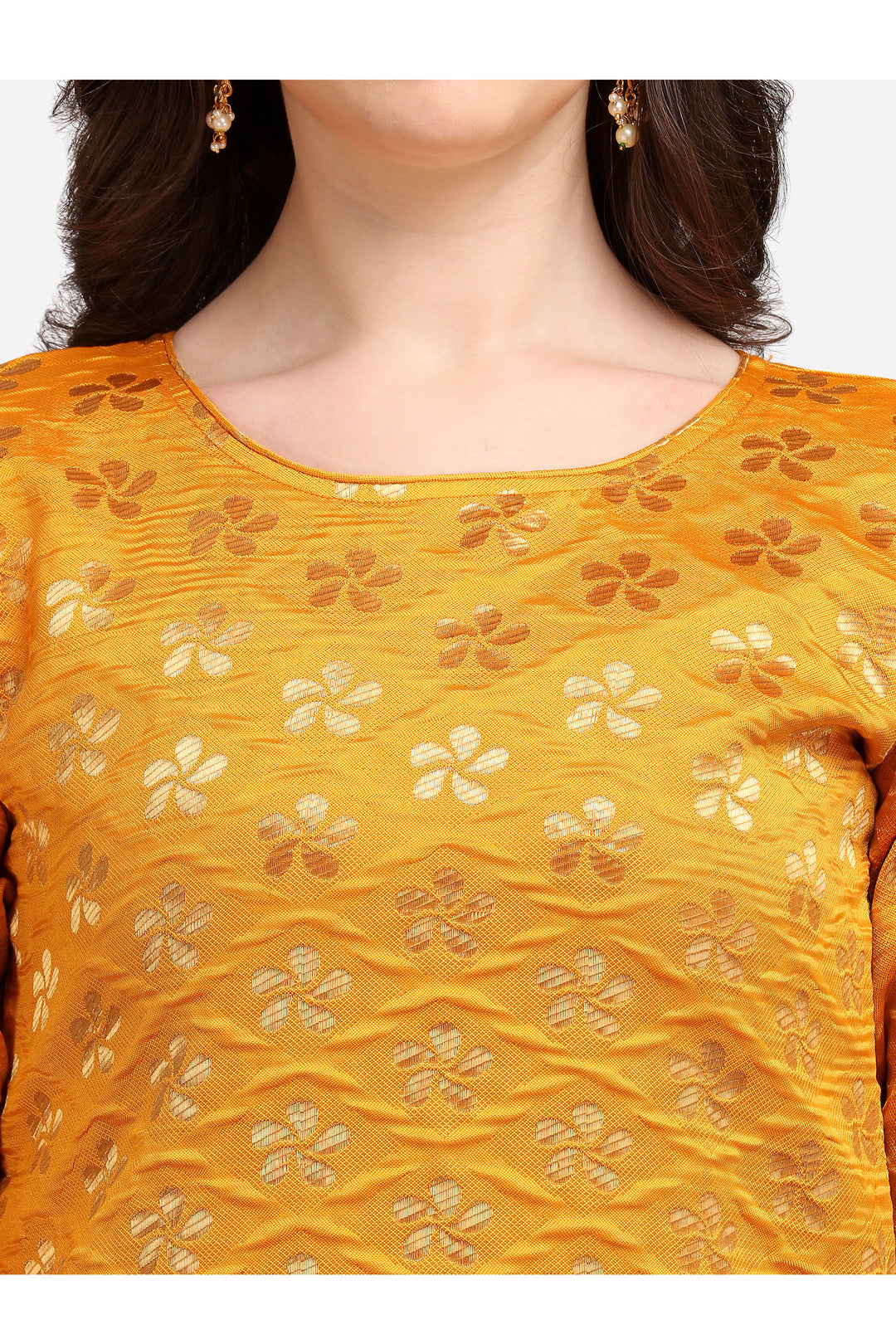 Beguiling Yellow Color Cotton Silk Fabric Readymade Kurti With Bottom | Buy Online India