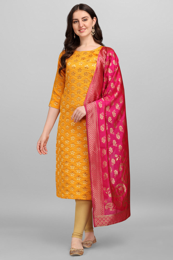 Beguiling Yellow Color Cotton Silk Fabric Readymade Kurti With Bottom | Buy Online India