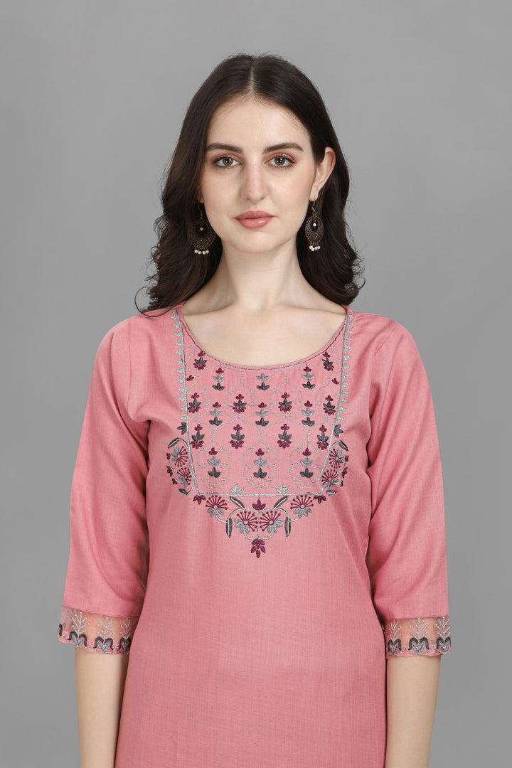 Incredible Cotton Fabric Pink Color Readymade Salwar Suit | Buy Online India