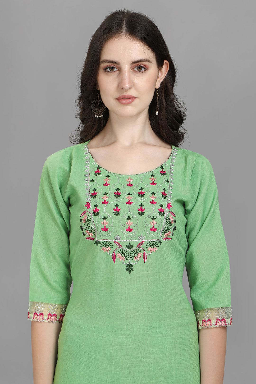 Tempting Cotton Fabric Sea Green Color Readymade Salwar Suit | Buy Online India