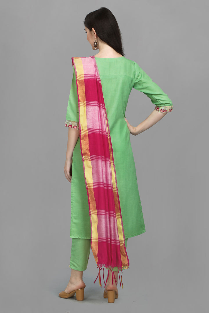 Tempting Cotton Fabric Sea Green Color Readymade Salwar Suit | Buy Online India
