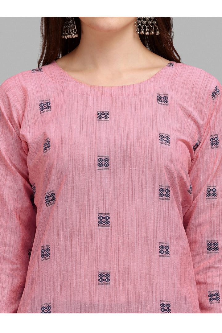 Engaging Pink Color Cotton Fabric Readymade Salwar Suit | Buy Online India