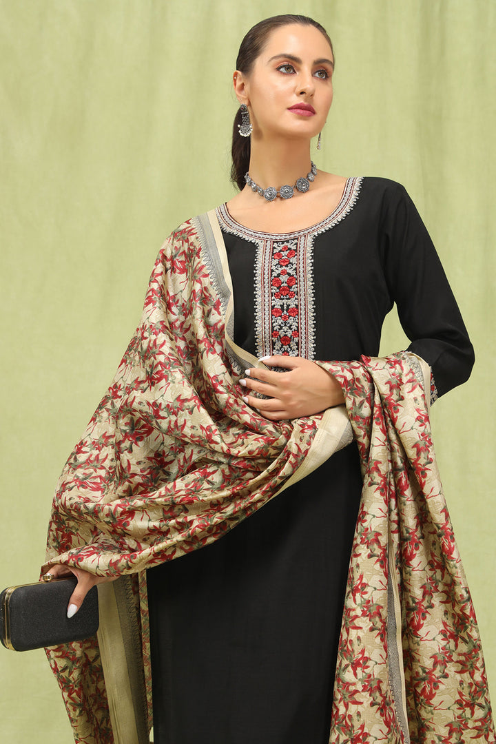 Tempting Viscose Fabric Black Color Readymade Salwar Suit | Buy Online India