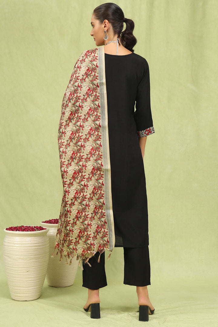 Tempting Viscose Fabric Black Color Readymade Salwar Suit | Buy Online India