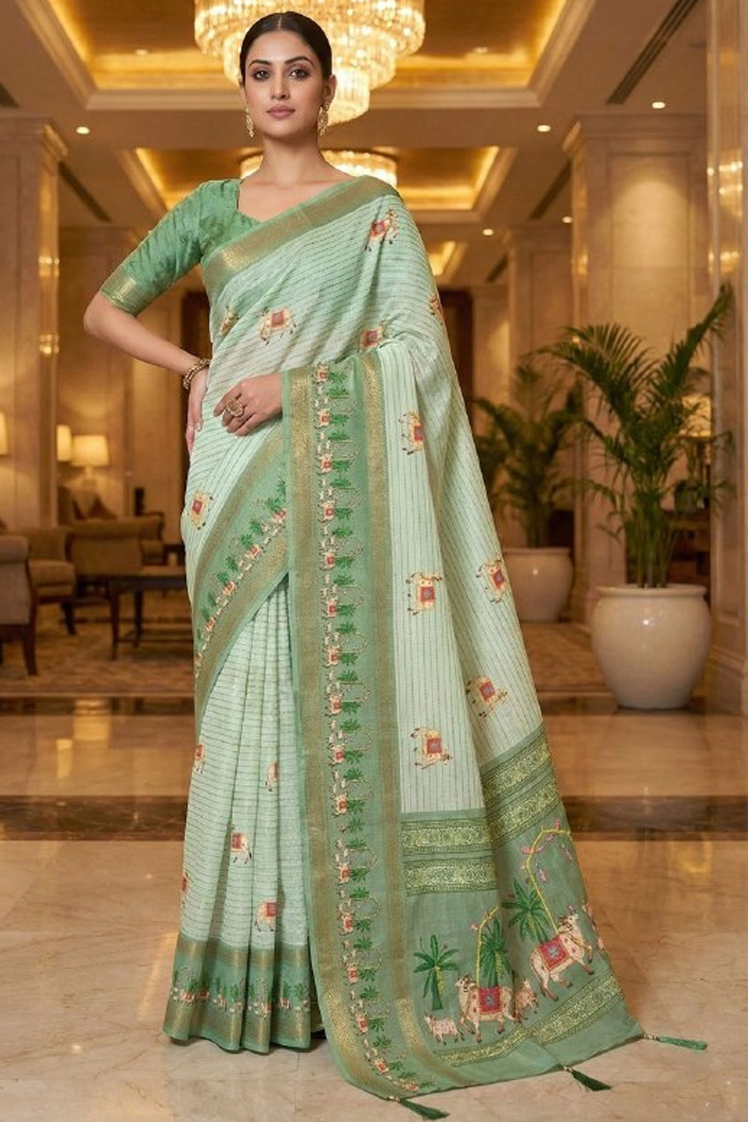 Awesome Dola Silk Fabric Printed Saree In Multi Color | Buy Online India