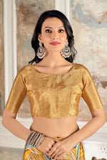 Load image into Gallery viewer, Trendy Crepe Silk Fabric Mustard Color Saree With Printed Work
