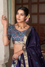 Load image into Gallery viewer, Amazing Floral and Patola Printed Work Multi Color Art Silk Fabric Readymade Lehenga
