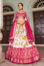 Load image into Gallery viewer, Trendy Multi Color Readymade Art Silk Lehenga With Floral and Patola Printed Work
