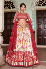 Load image into Gallery viewer, Multi Color Floral and Patola Printed Art Silk Fabric Chic Readymade Lehenga
