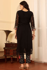 Load image into Gallery viewer, Black Color Georgette Fabric Adorming Function Wear Salwar Suit
