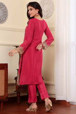 Load image into Gallery viewer, Chinon Silk Fabric Red Color Function Wear Winsome Salwar Suit

