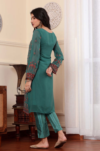 Sea Green Color Georgette Fabric Function Wear Awesome Salwar Suit