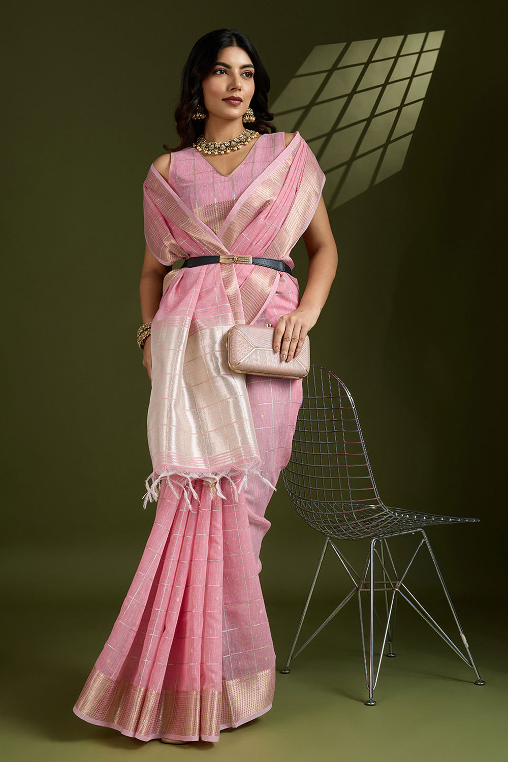 Blazing Pink Color Weaving Work Art Silk Saree | Buy Online India