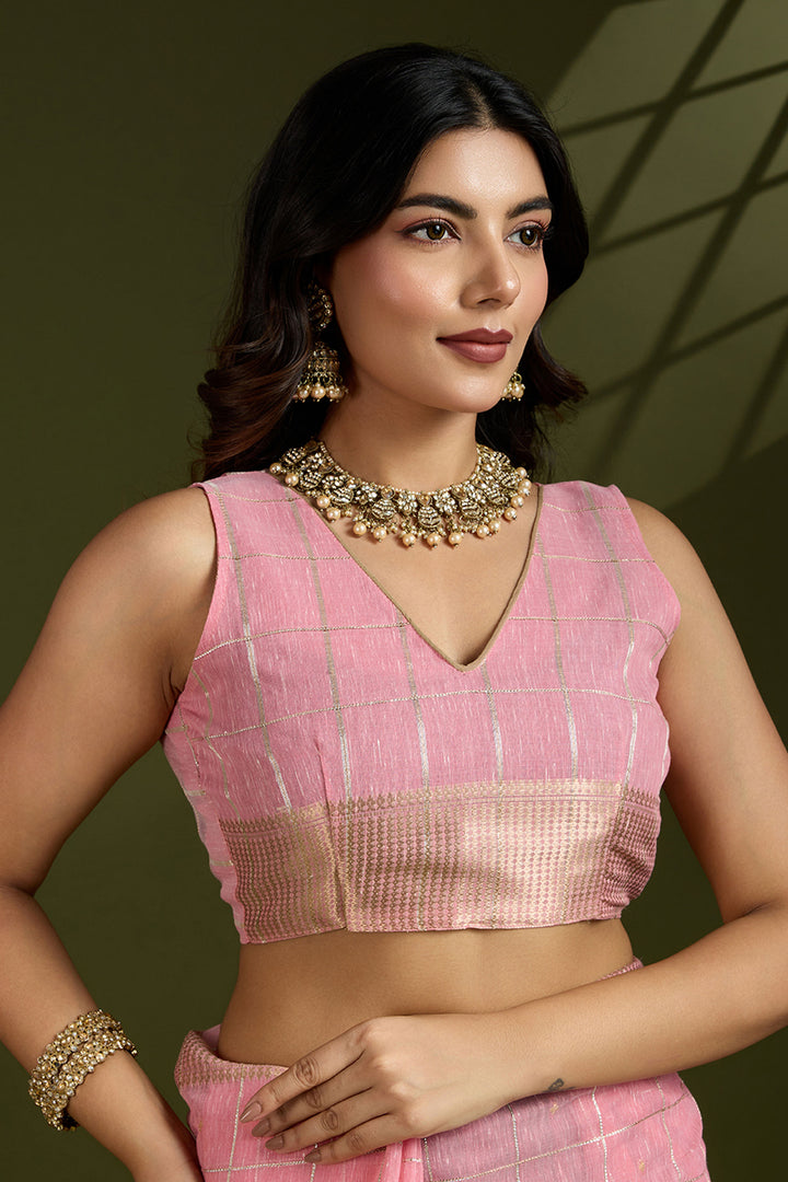 Blazing Pink Color Weaving Work Art Silk Saree | Buy Online India