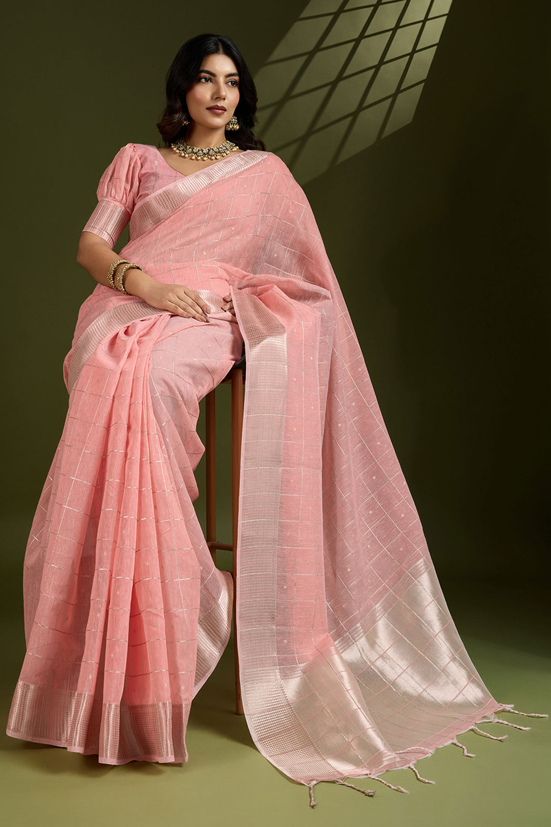 Peach Color Weaving Work Glamorous Art Silk Saree | Buy Online India