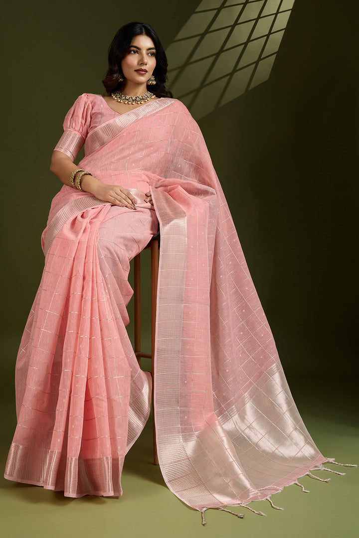 Peach Color Weaving Work Glamorous Art Silk Saree | Buy Online India