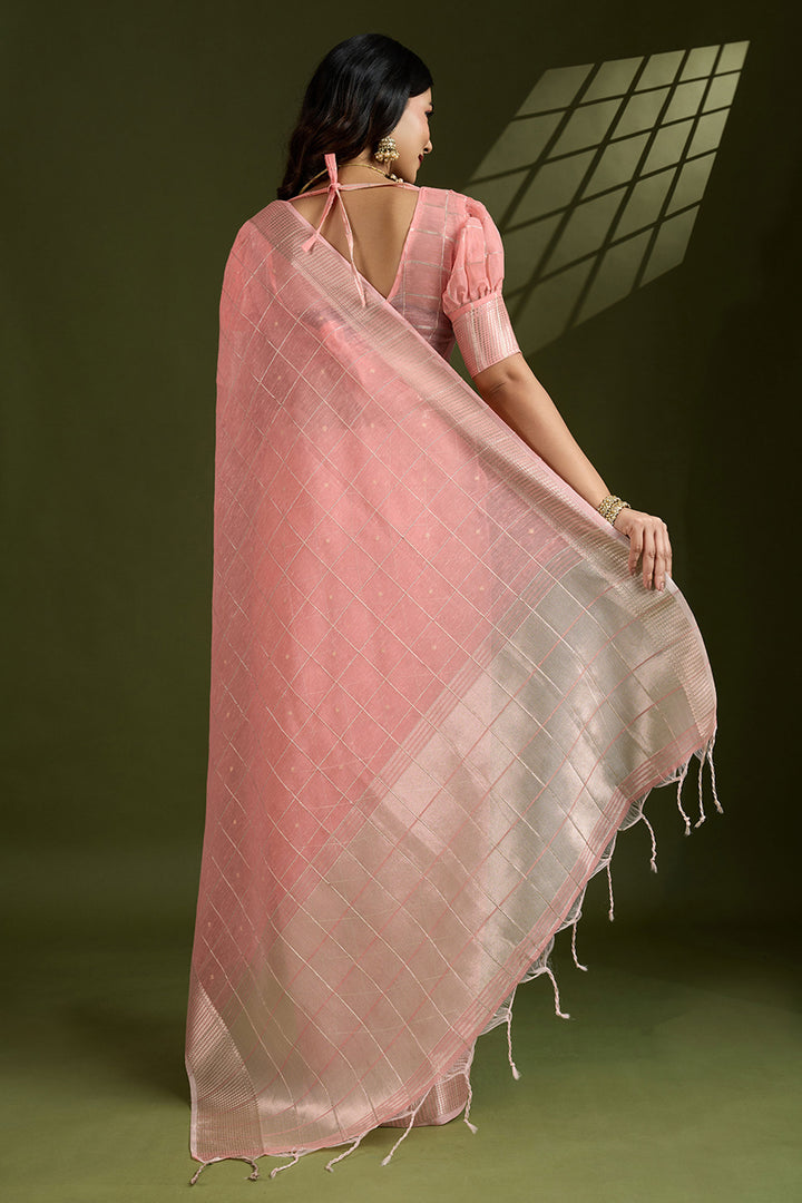 Peach Color Weaving Work Glamorous Art Silk Saree | Buy Online India