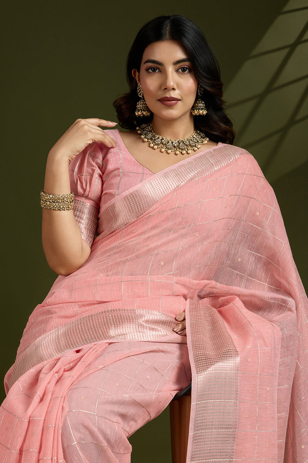 Peach Color Weaving Work Glamorous Art Silk Saree | Buy Online India