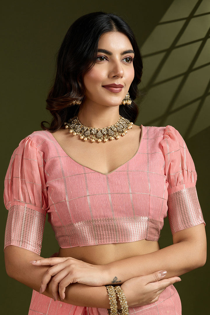 Peach Color Weaving Work Glamorous Art Silk Saree | Buy Online India