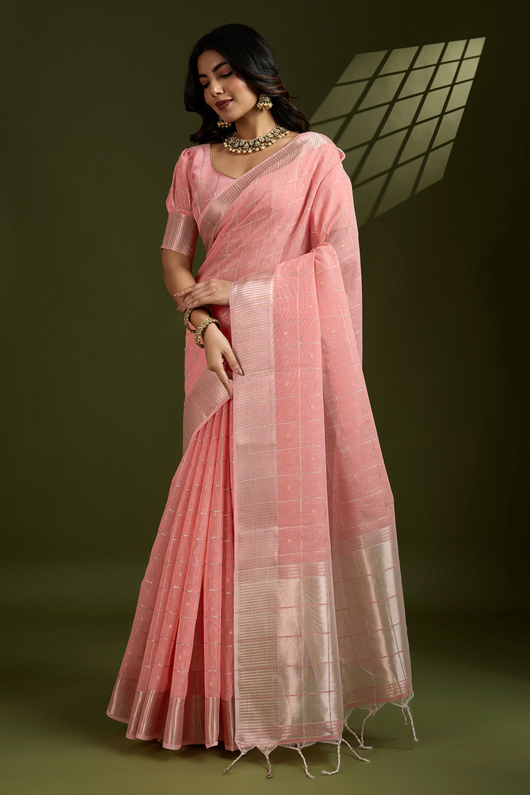 Peach Color Weaving Work Glamorous Art Silk Saree | Buy Online India