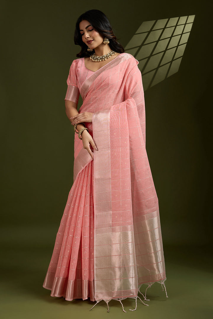 Peach Color Weaving Work Glamorous Art Silk Saree | Buy Online India