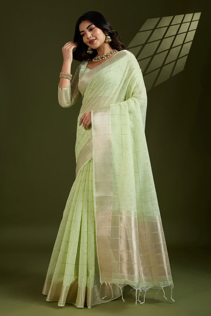Green Color Exquisite Weaving Work Art Silk Saree | Buy Online India
