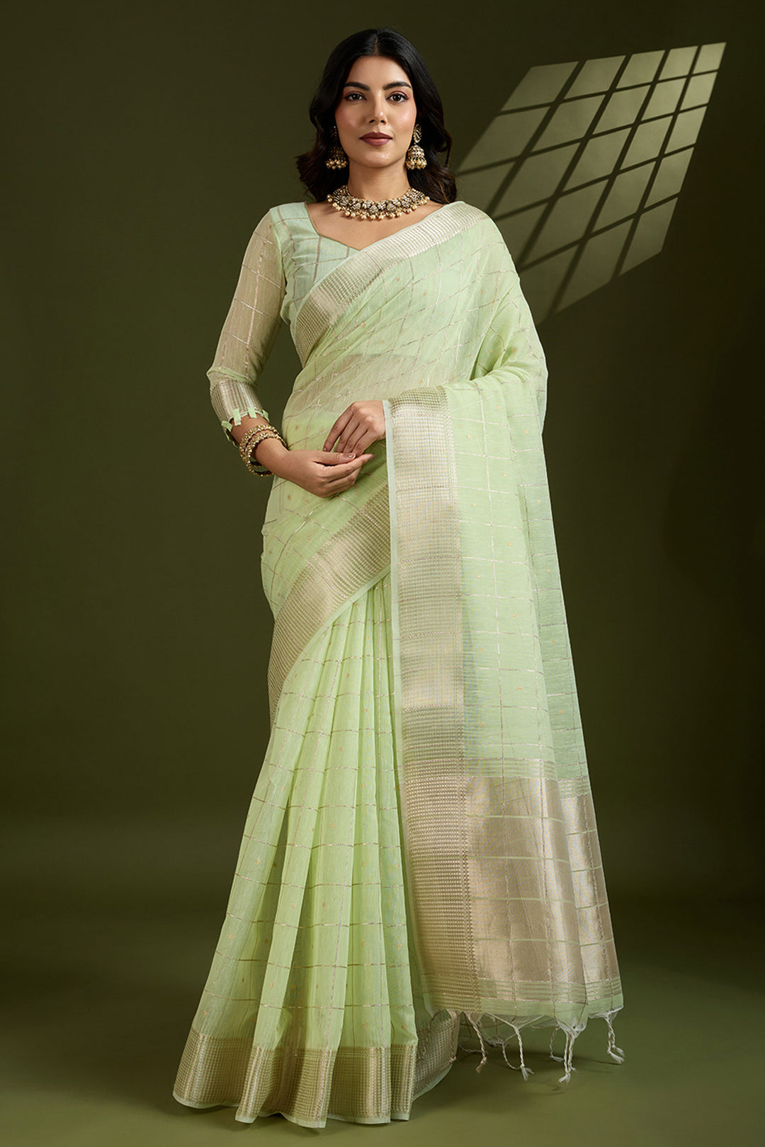 Green Color Exquisite Weaving Work Art Silk Saree | Buy Online India