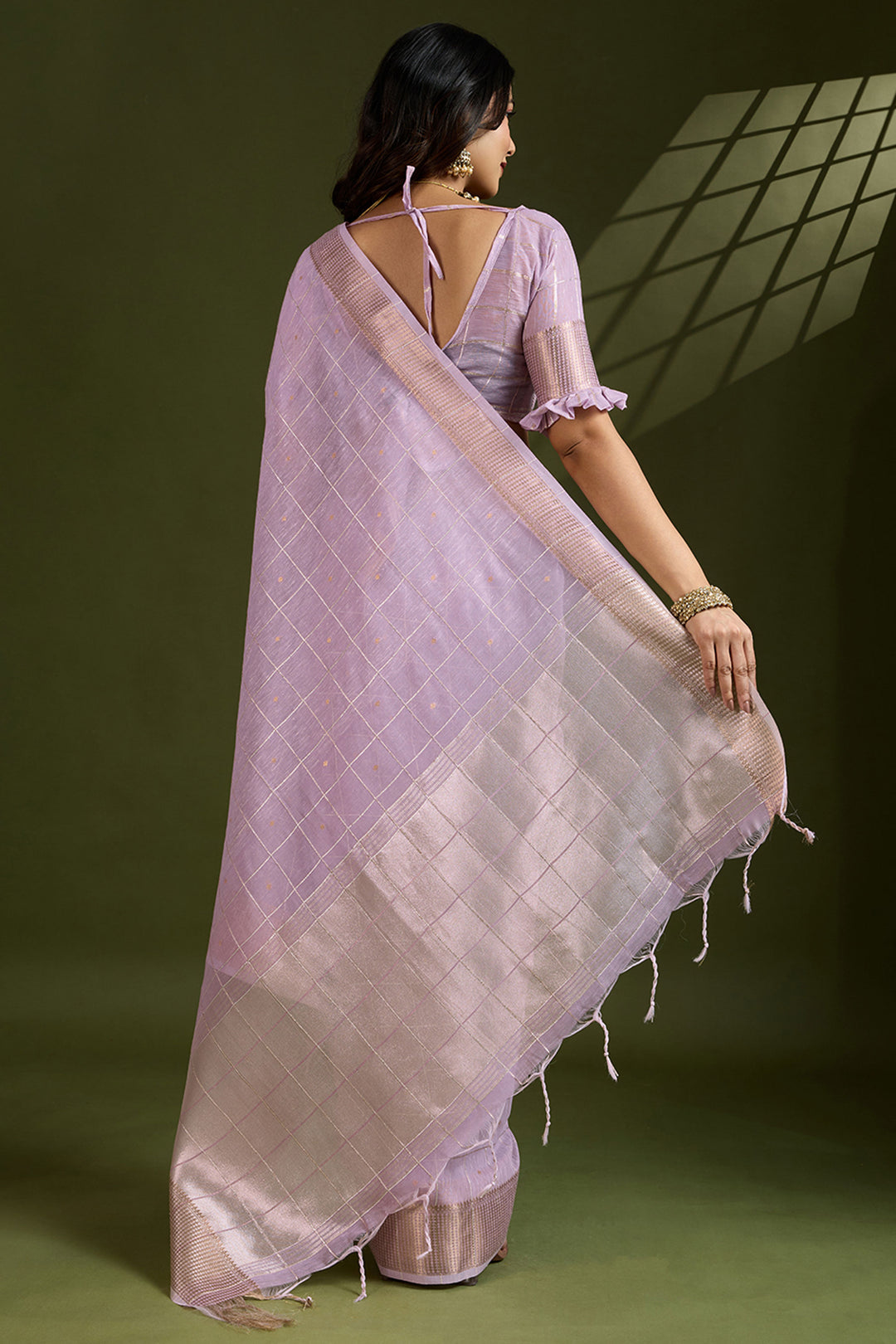 Weaving Work Attractive Art Silk Saree In Lavender Color | Buy Online India