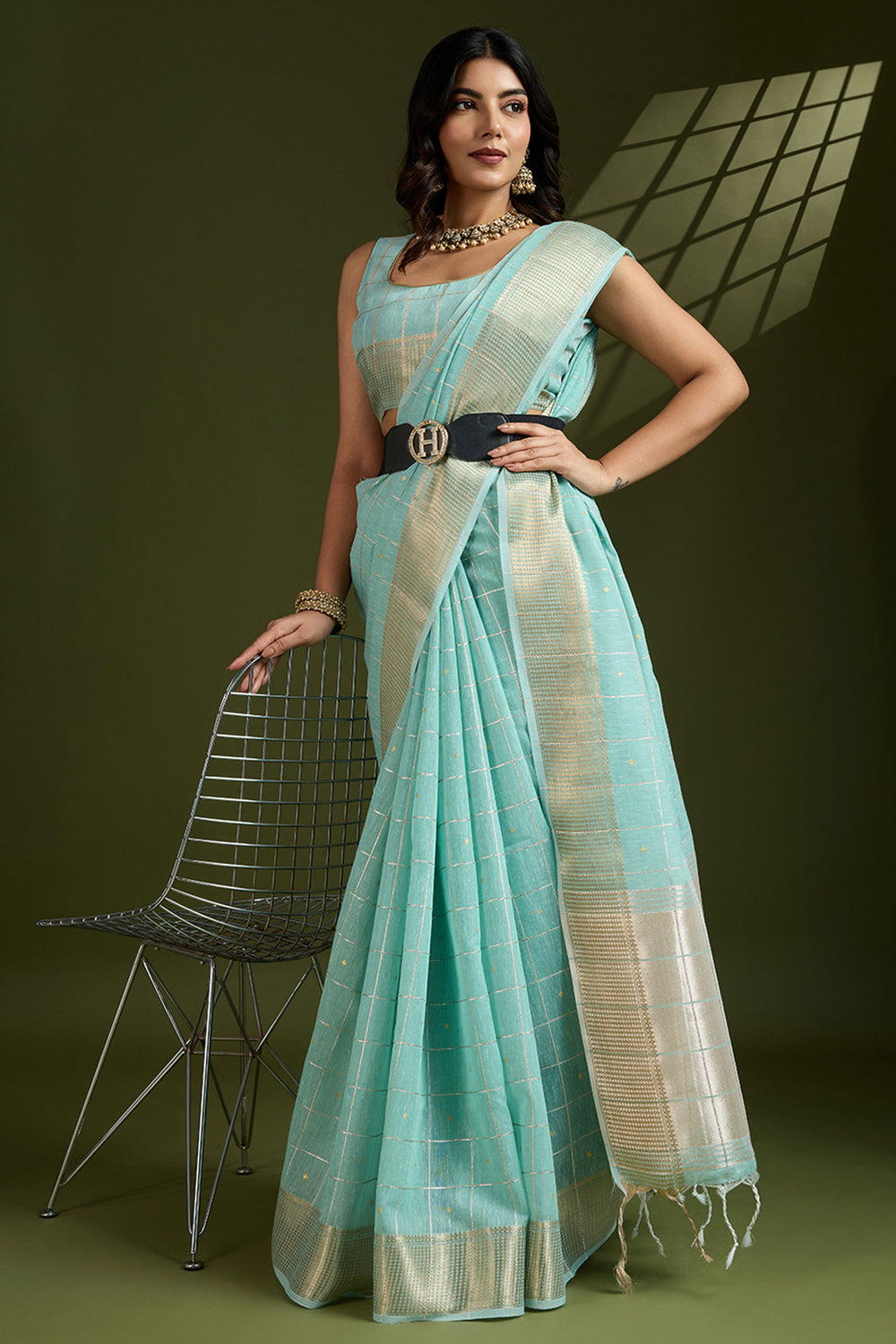 Alluring Sea Green Color Weaving Work Art Silk Saree | Buy Online India