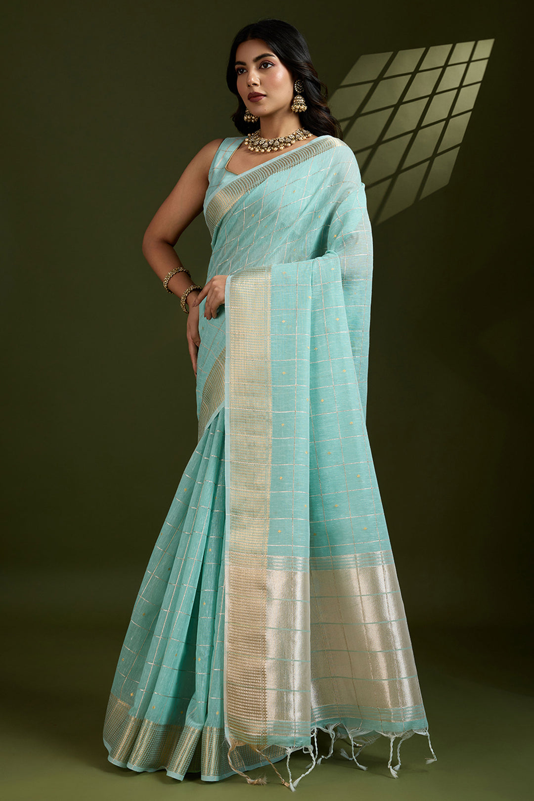 Alluring Sea Green Color Weaving Work Art Silk Saree | Buy Online India