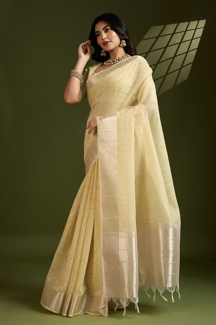 Yellow Color Weaving Work Graceful Art Silk Saree | Buy Online India