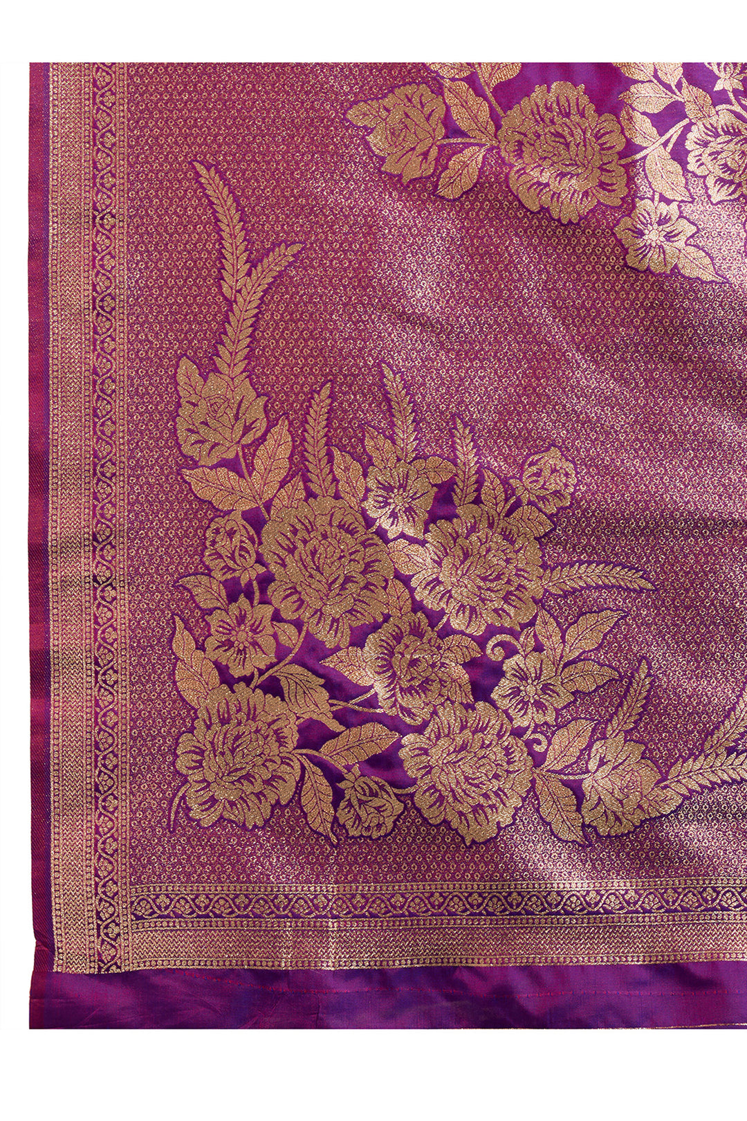 Attractive Banarasi Silk Fabric Purple Color Saree With Weaving Work | Buy Online India
