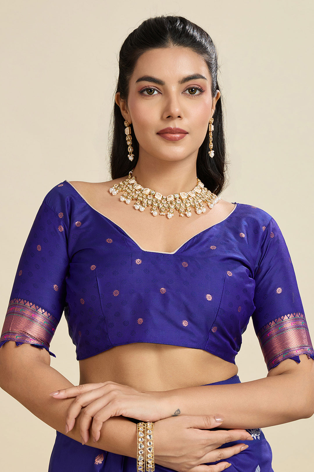 Banarasi Silk Fabric Wondrous Sarees In Blue Color | Buy Online India