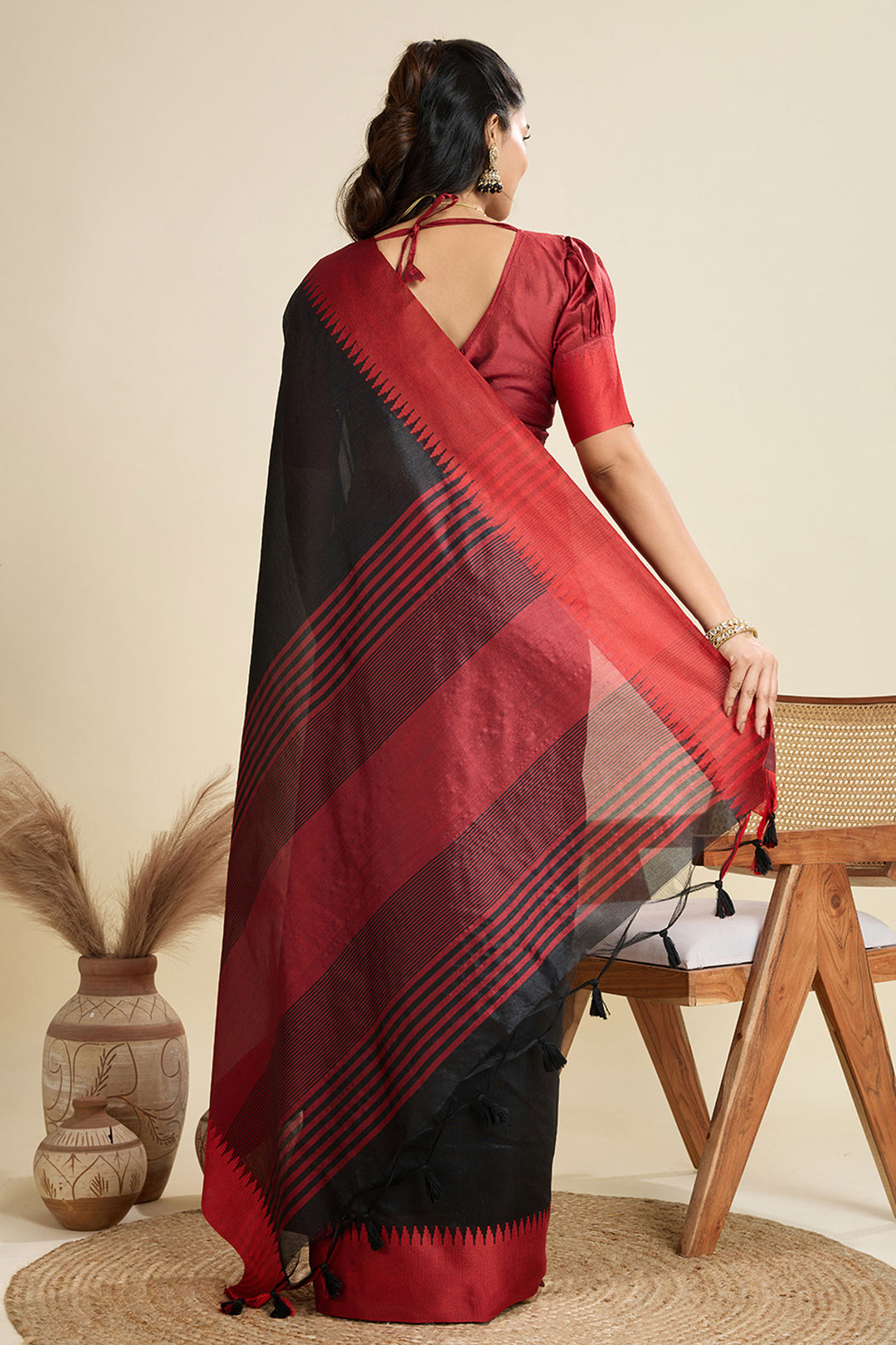 Festive Wear Soothing Art Silk Saree In Black Color | Buy Online India