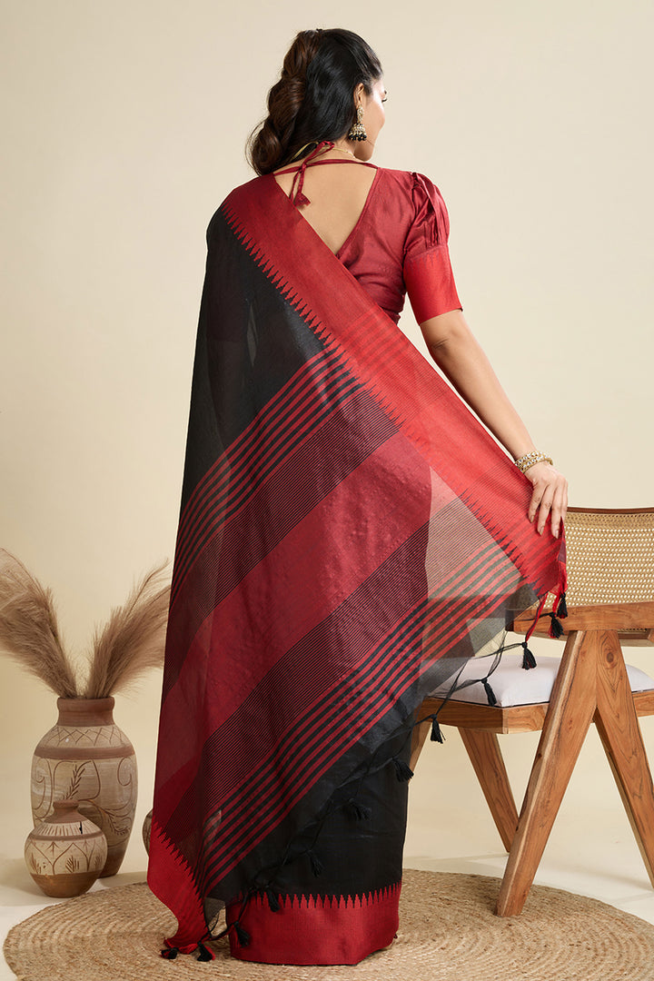 Festive Wear Soothing Art Silk Saree In Black Color | Buy Online India