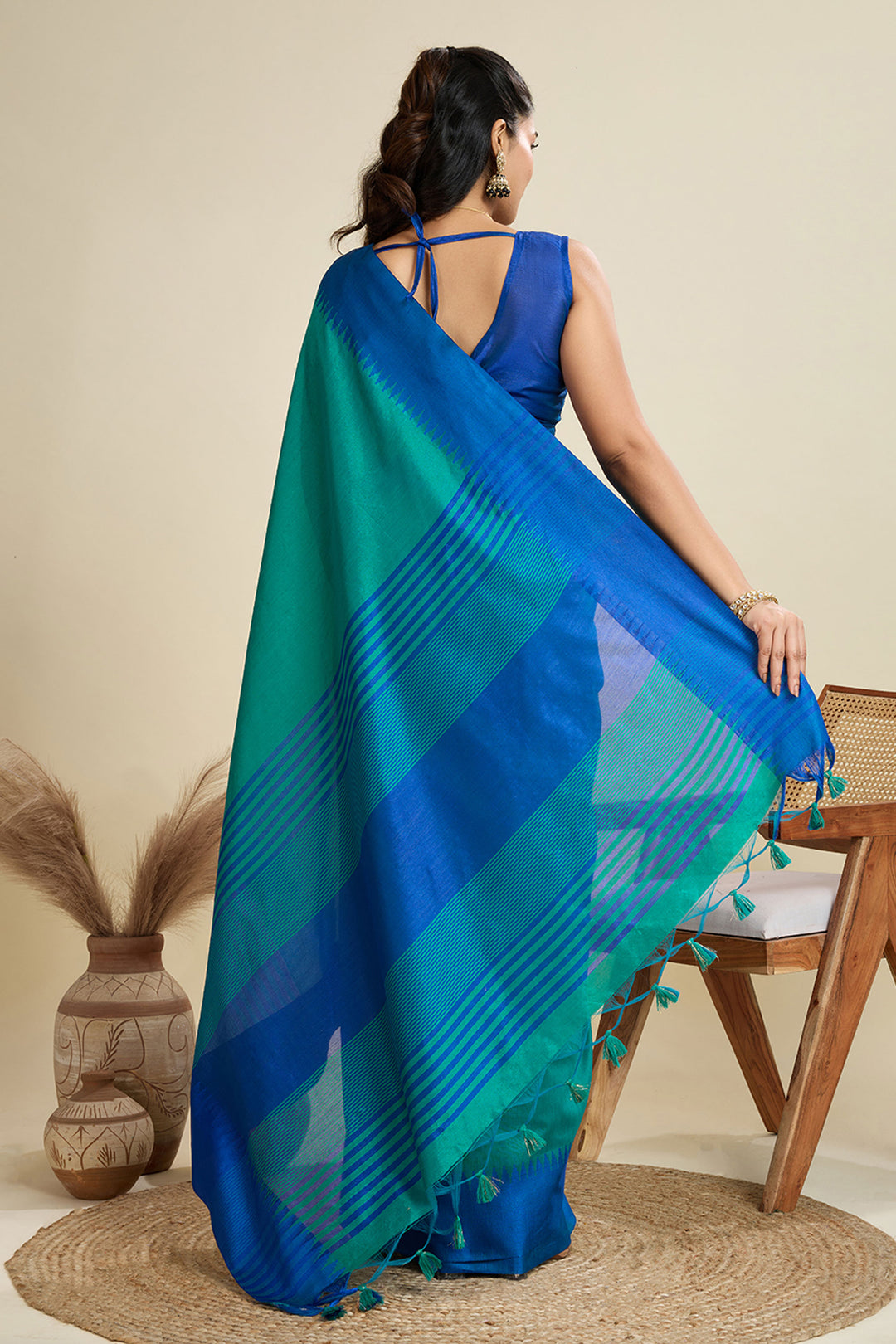Classic Cyan Color Festive Wear Art Silk Saree | Buy Online India