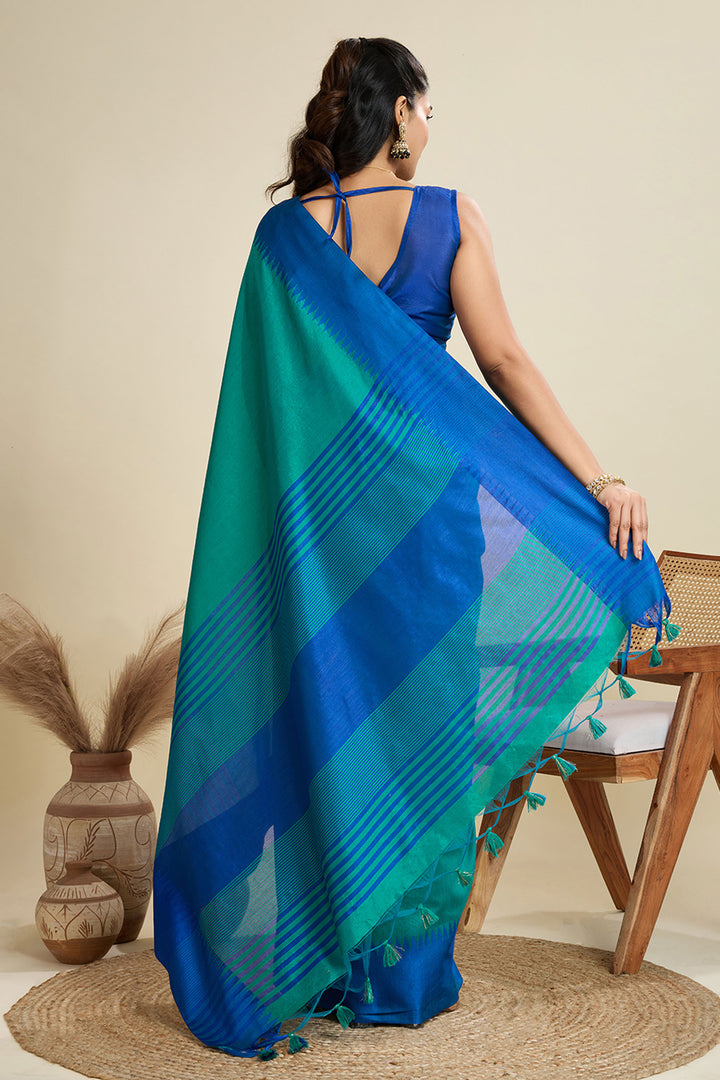 Classic Cyan Color Festive Wear Art Silk Saree | Buy Online India