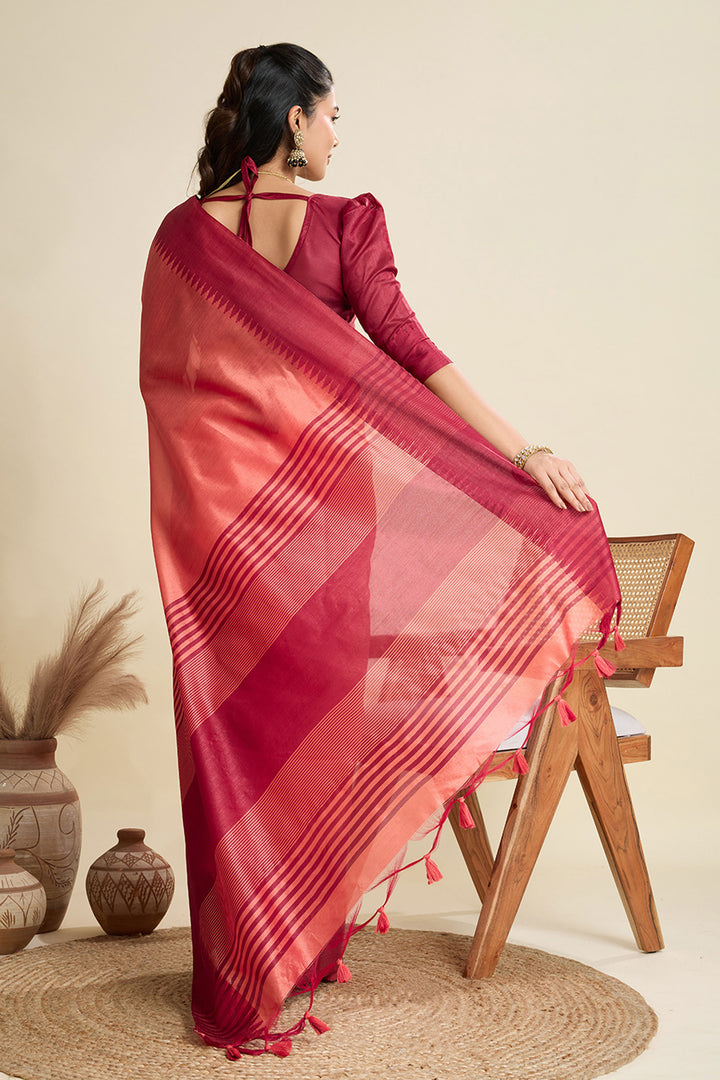 Beautiful Peach Color Festive Wear Art Silk Saree | Buy Online India