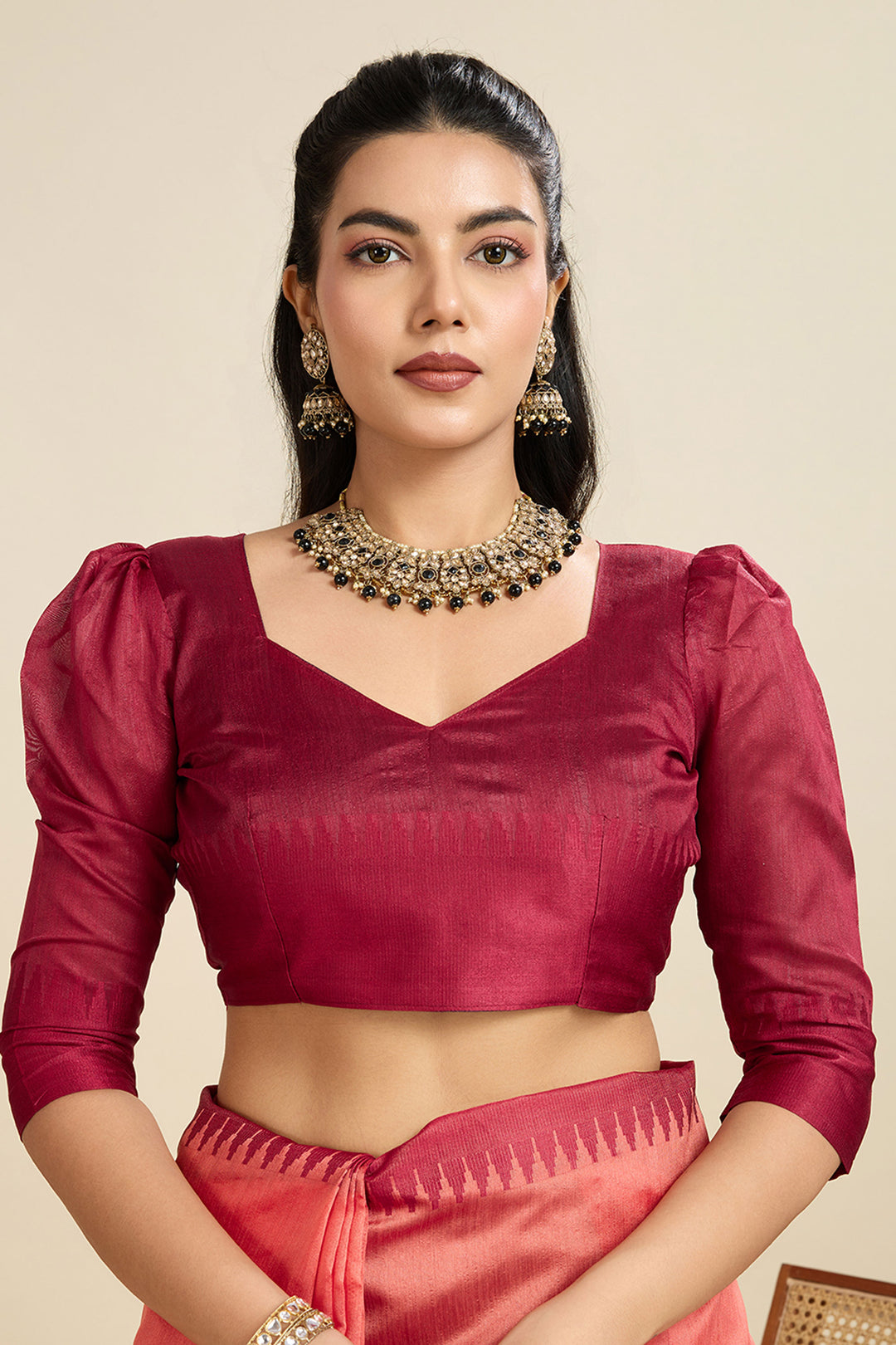 Beautiful Peach Color Festive Wear Art Silk Saree | Buy Online India