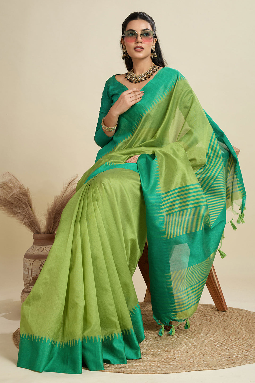 Green Color Sober Festive Wear Art Silk Saree | Buy Online India