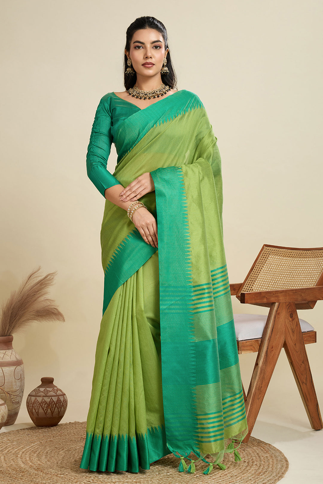 Green Color Sober Festive Wear Art Silk Saree | Buy Online India