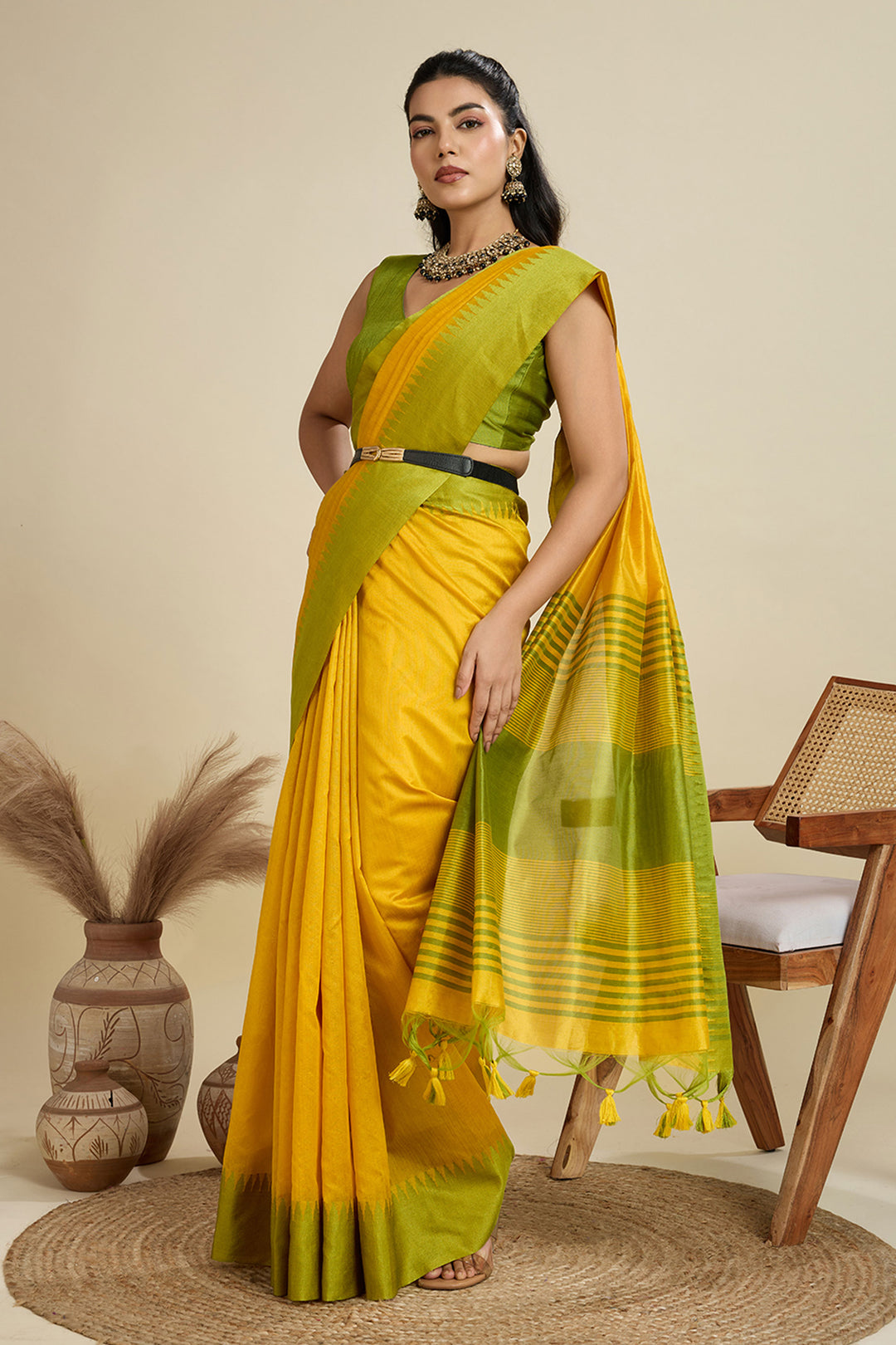 Trendy Yellow Color Festive Wear Art Silk Saree | Buy Online India
