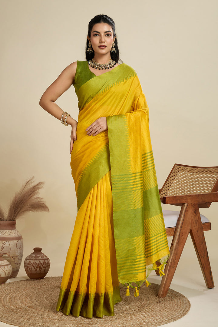 Trendy Yellow Color Festive Wear Art Silk Saree | Buy Online India